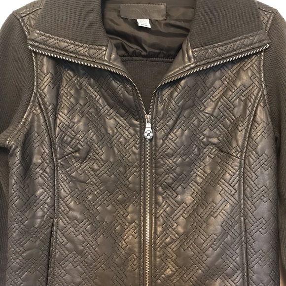 Gray Textured Sweater Moto-Style Jacket - Picture 2 of 10